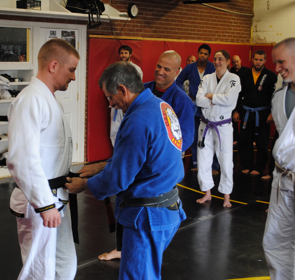 Trey Martin receiving his Black Belt from Julio “Foca” Fernandez